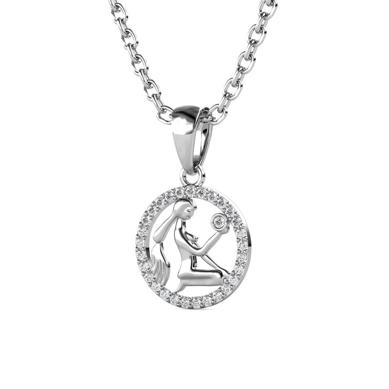 Pendentifs Zodiaque Vierge - Argenté et Cristal