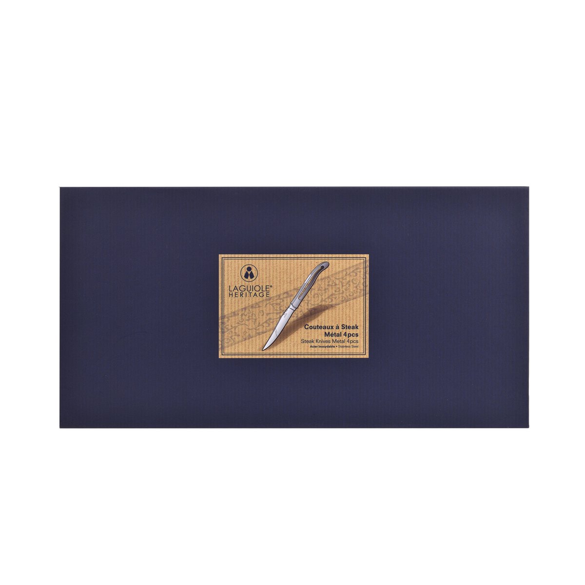 Laguiole Héritage Box of 4 metal table knives
