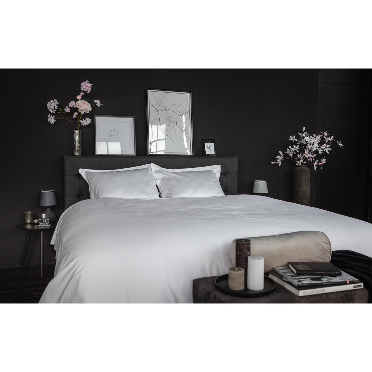 100% Cotton Satin Duvet Cover Set White Whisper