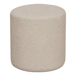 Ejby Pouf – Beige, Polyester/Sperrholz/Kiefernholz, 34 x 34 x 36 cm