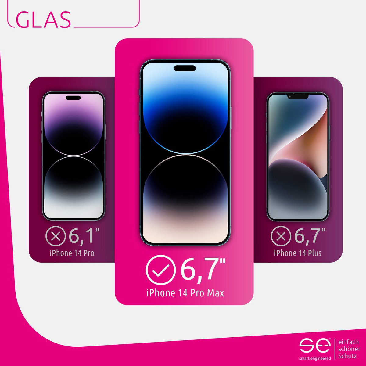 2x se® 3D de vidrio templado Apple iPhone 14 Pro Max