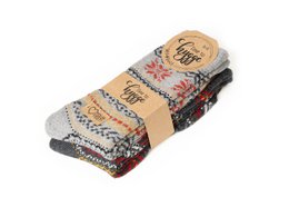 2 Paar 45% Wollsocken Hyggeliges Norweger Design