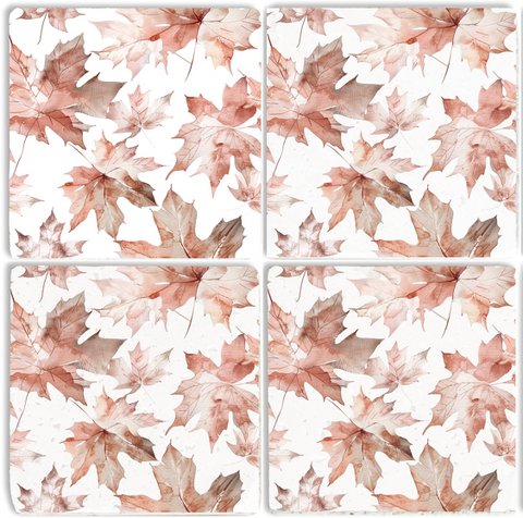 Stone Coaster Set - Maple Leaves
