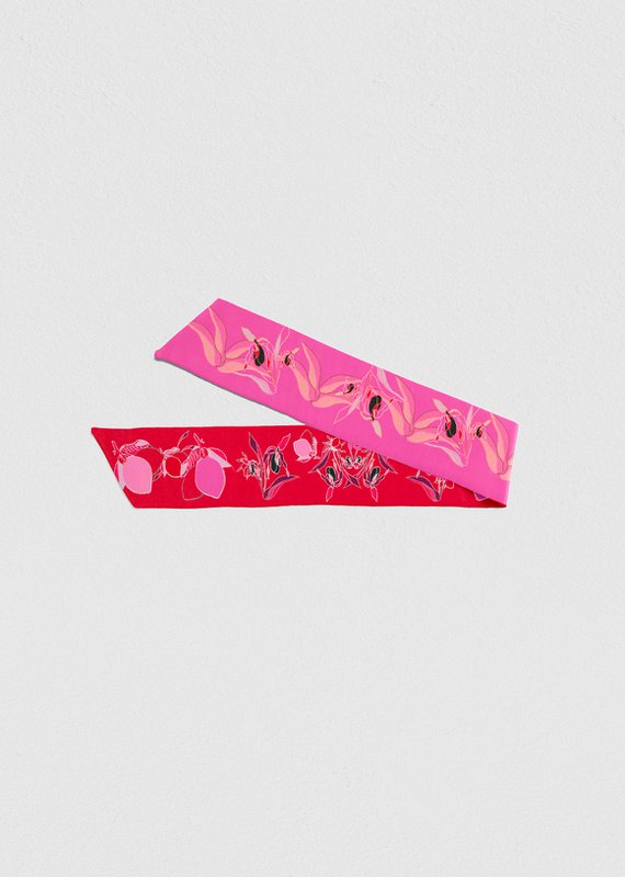 Foulard ruban Virginie Riou « Le petit citron caviar »