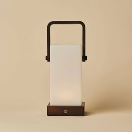 Harper Dark Brown Wooden Rechargeable Lamp