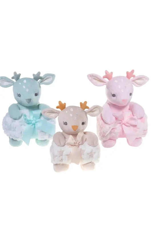 Babysæt, tæppe og fawn plys, grå