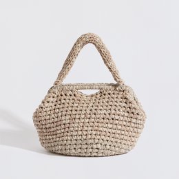 "Sassolino" håndlavet skuldertaske med vandtæt pose beige + crème