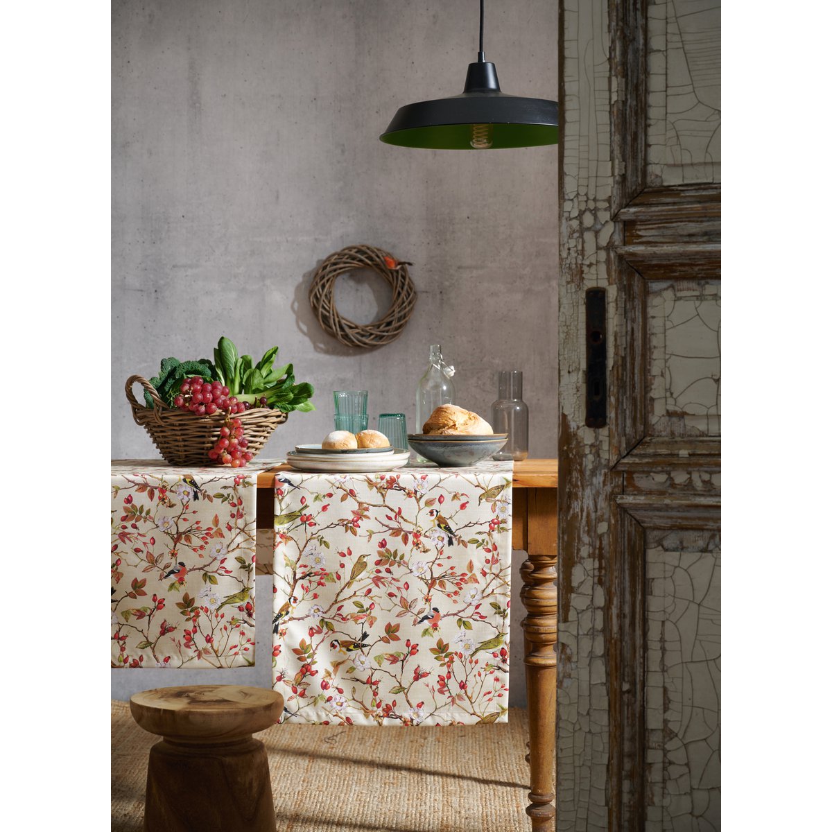 5603 Kussen beige/rood - 39X39