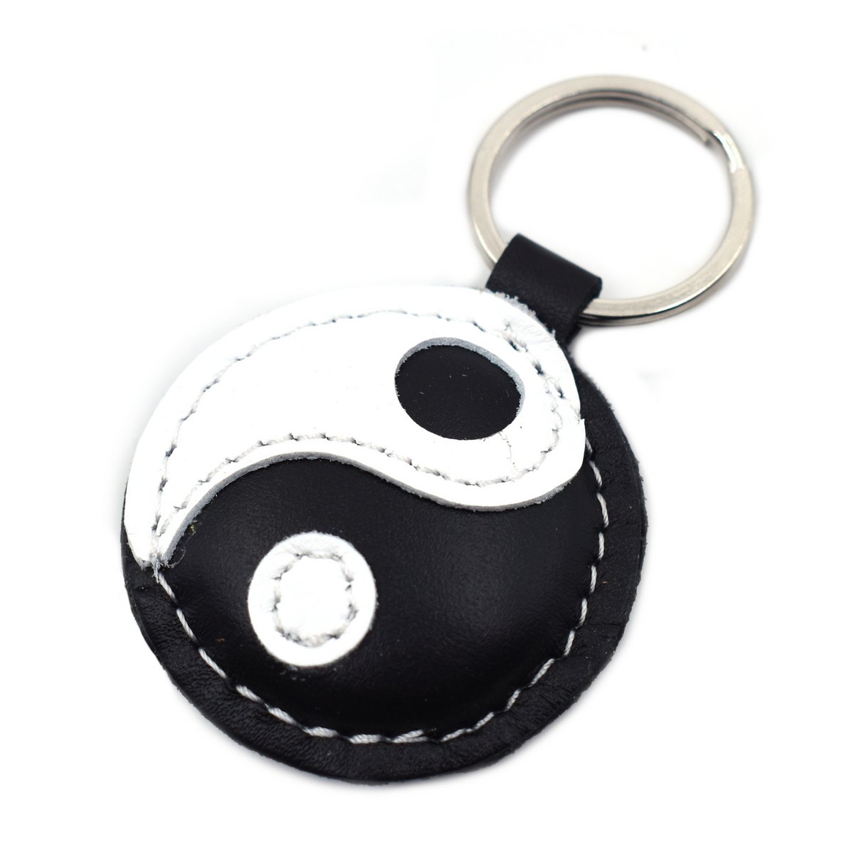 Yin-Yang handgemaakte lederen sleutelhanger