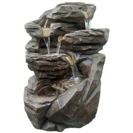 Fountain XL- Niagara - Indoor and Outdoor Waterfall 5 Levels - Fountain Garden Terrace Living Room Nature Zen LED Light
