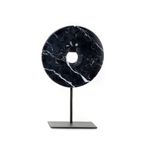 The Marble Disc on Stand - Black - M