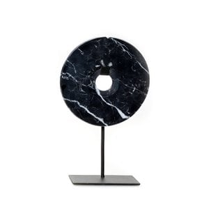 The Marble Disc on Stand - Black - M