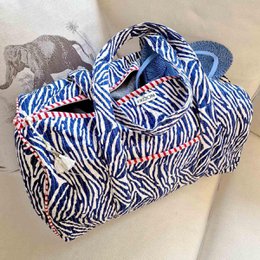 borsa in cotone fatta a mano "zebra blu"