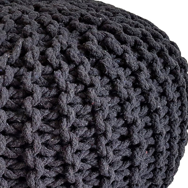 Knitted stool pouf Ø 45 H 30 cm cm seat pouf knitted floor cushion