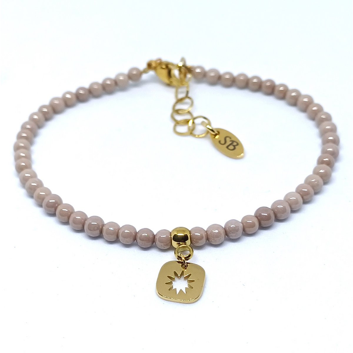 Zirconia armbånd runde perler charme stjerne