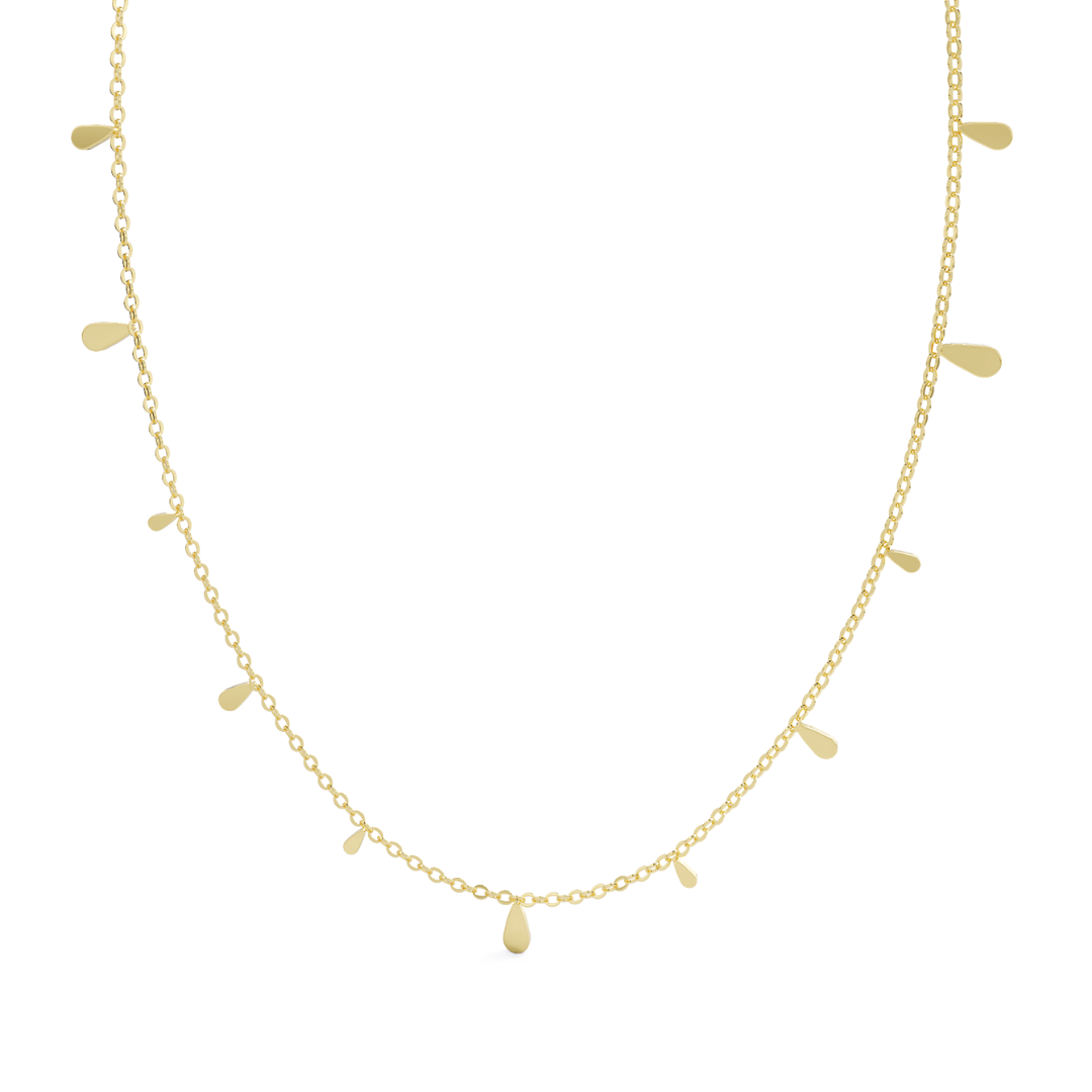 Raindrop Necklace Goud