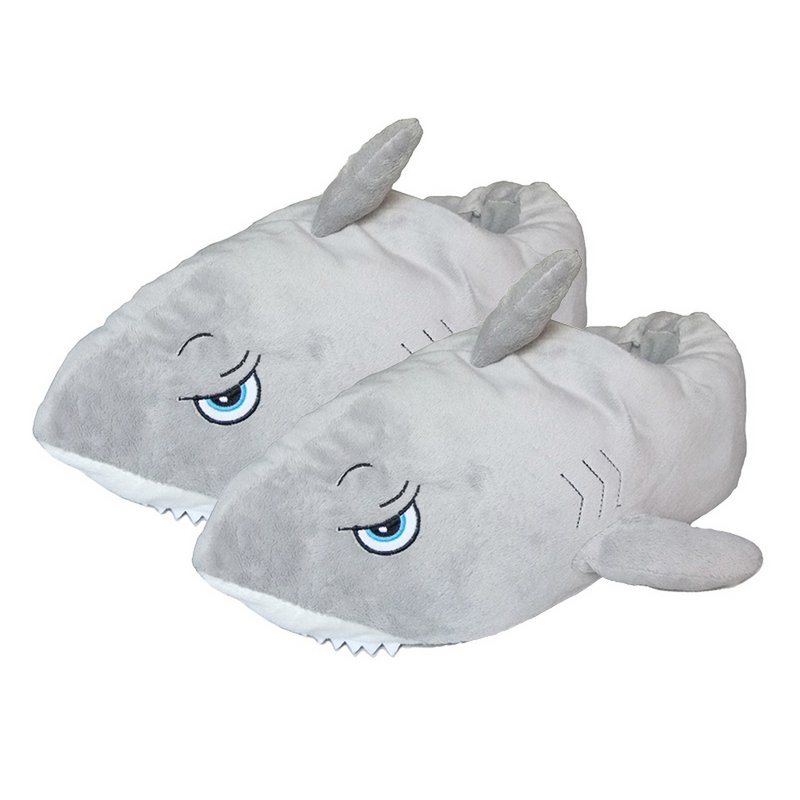 Slippers 'Shark' de la peluche, Gr.L