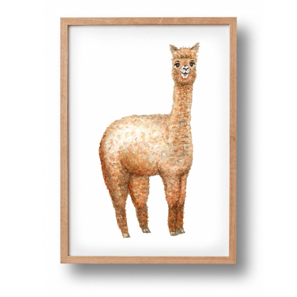 Tierplakat Alpaka - A4 - Kindergarten - Mutterschaftsgeschenk - Wanddekoration - handbemalt von Mies mit Aquarell
