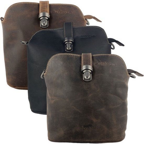Cognac Buffalo Leder Crossbody -Tasche für Frauen - Umhängetasche mit Büchertaschenverschluss und Vintage -Look, perfekt für einen stilvollen und zeitlosen Look.