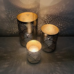 Lyslanterne Sort & Guld
