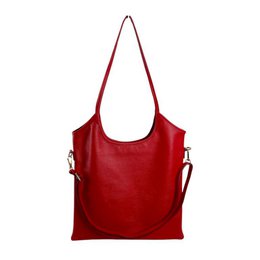 Leren schoudertas met lange hengsels en crossbodyband B2B 57899