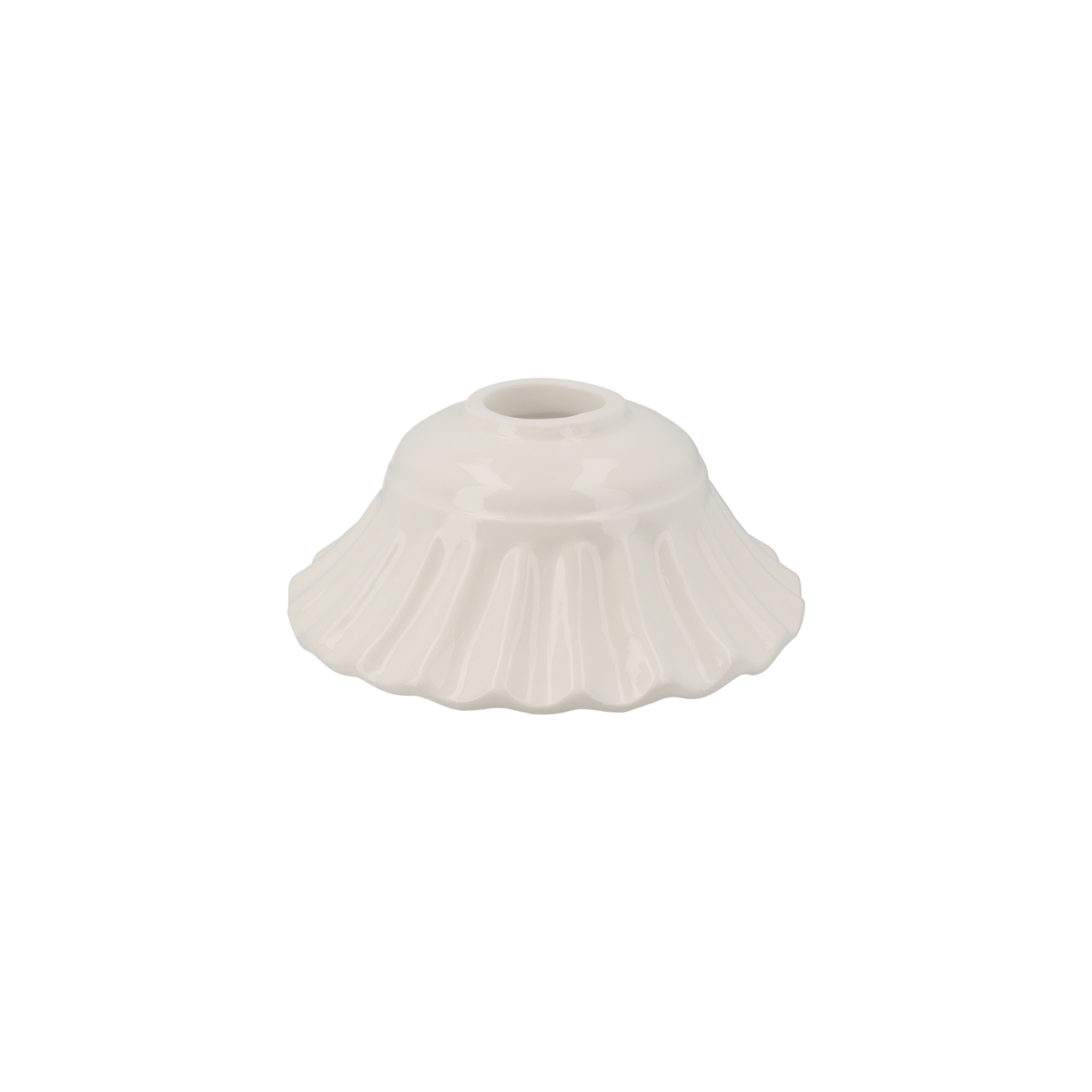 Weißer gerippter PC-Lampenschirm, D 13,5 cm