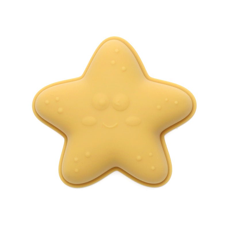 Seau en silicone avec arrosoir, cuillère et moules - Beige
