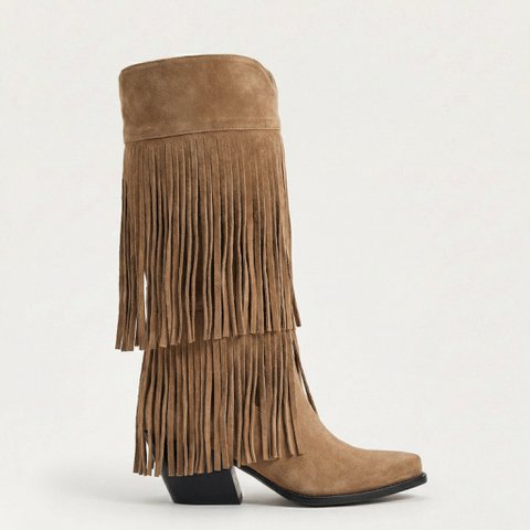 Fryda Taupe Texan Boots