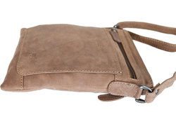 Leather shoulder bag Taupe - Crossbody bag made of taupe -colored leather