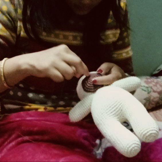 Luna-Leena bulldog Lewis - organic cotton - hand crocheted in Nepal