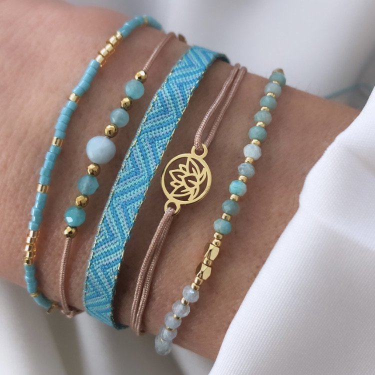 Conjunto pulsera plata 925 chapada en oro turquesa v