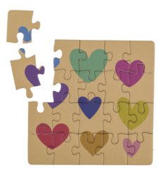 Square shaped gift card, puzzle, Birthday,