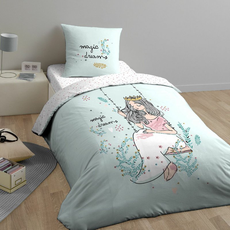 REVERSIBLE DUVET SET 2PCS 140X200CM ORGANIC COTTON 57THREADS/CM-MAGIC