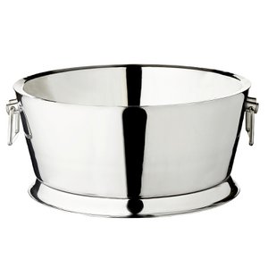 EDZARD Michigan champagne cooler with handles, high-gloss polished stainless steel, double-walled, ø 53 cm, H 24 cm