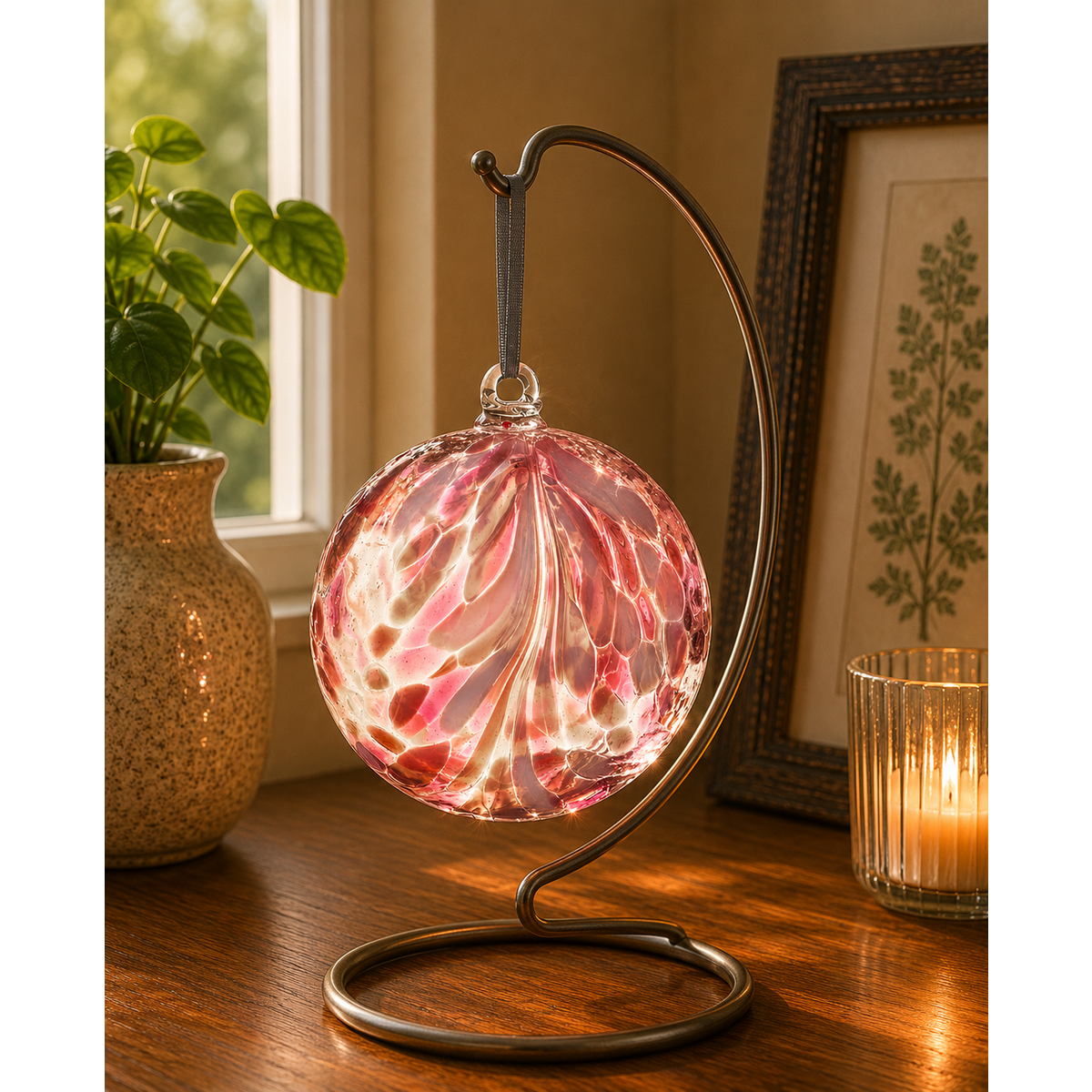 10cm Vriendschapsbal - Feather Design - Flamingo