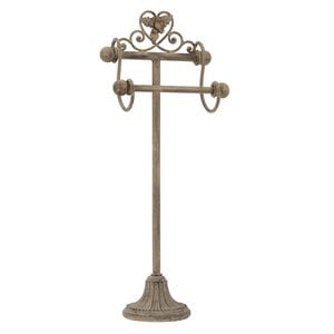 WC Rollhalter 23x15x59 cm Beige Brown Iron Toilettenrollhalter