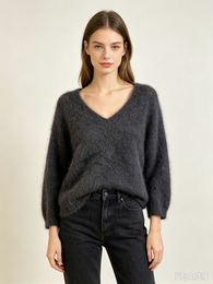 Mohair trui met V-hals REF. 7714