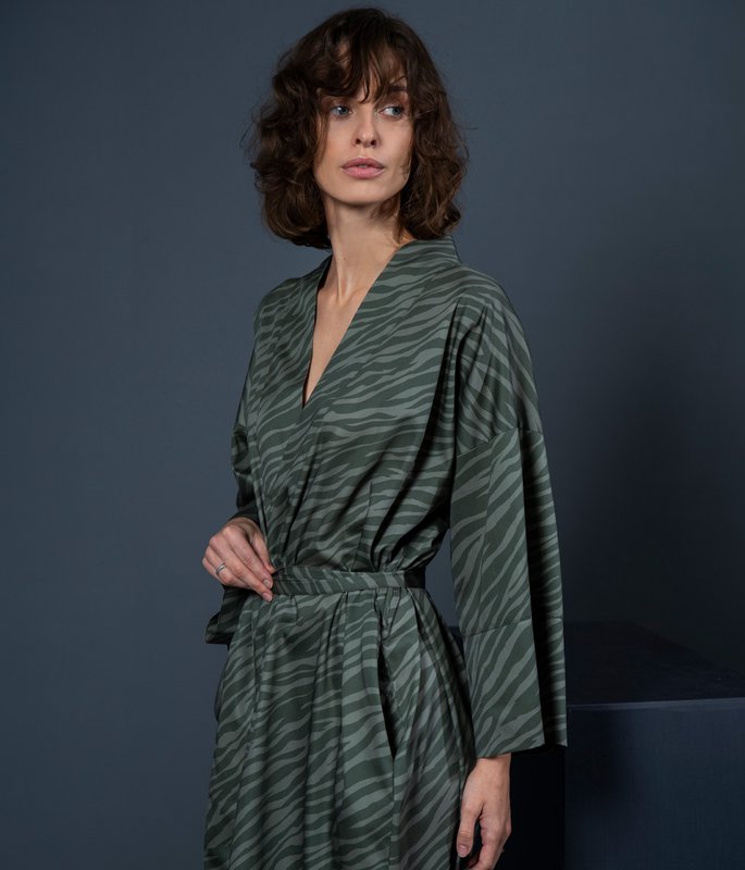 Bathrobe Kimono Zebra Moss