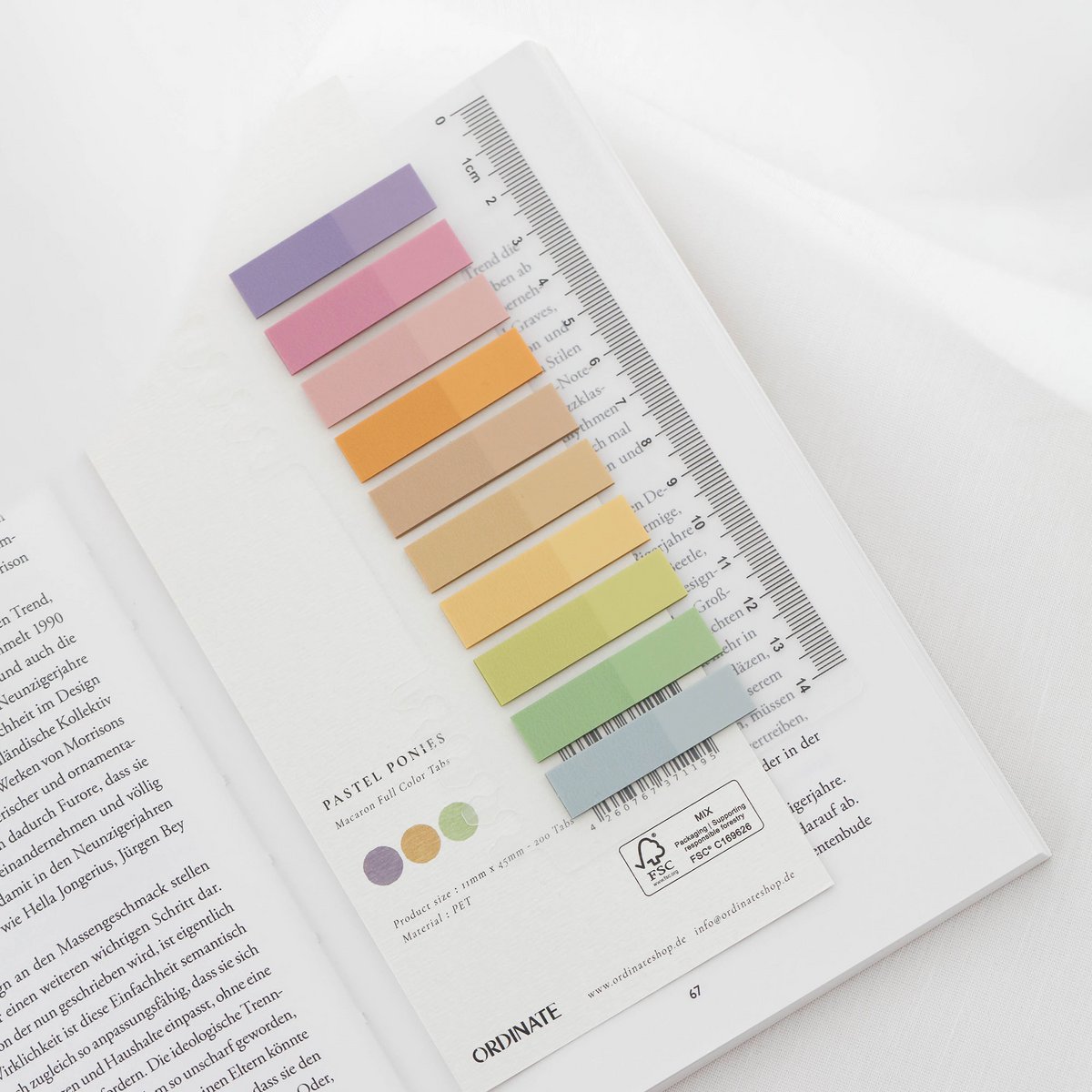 Pastel Ponies | Ordinate Sticky Notes | Transparent Haftnotizen zum Markieren | Haftstreifen |  Bürobedarf