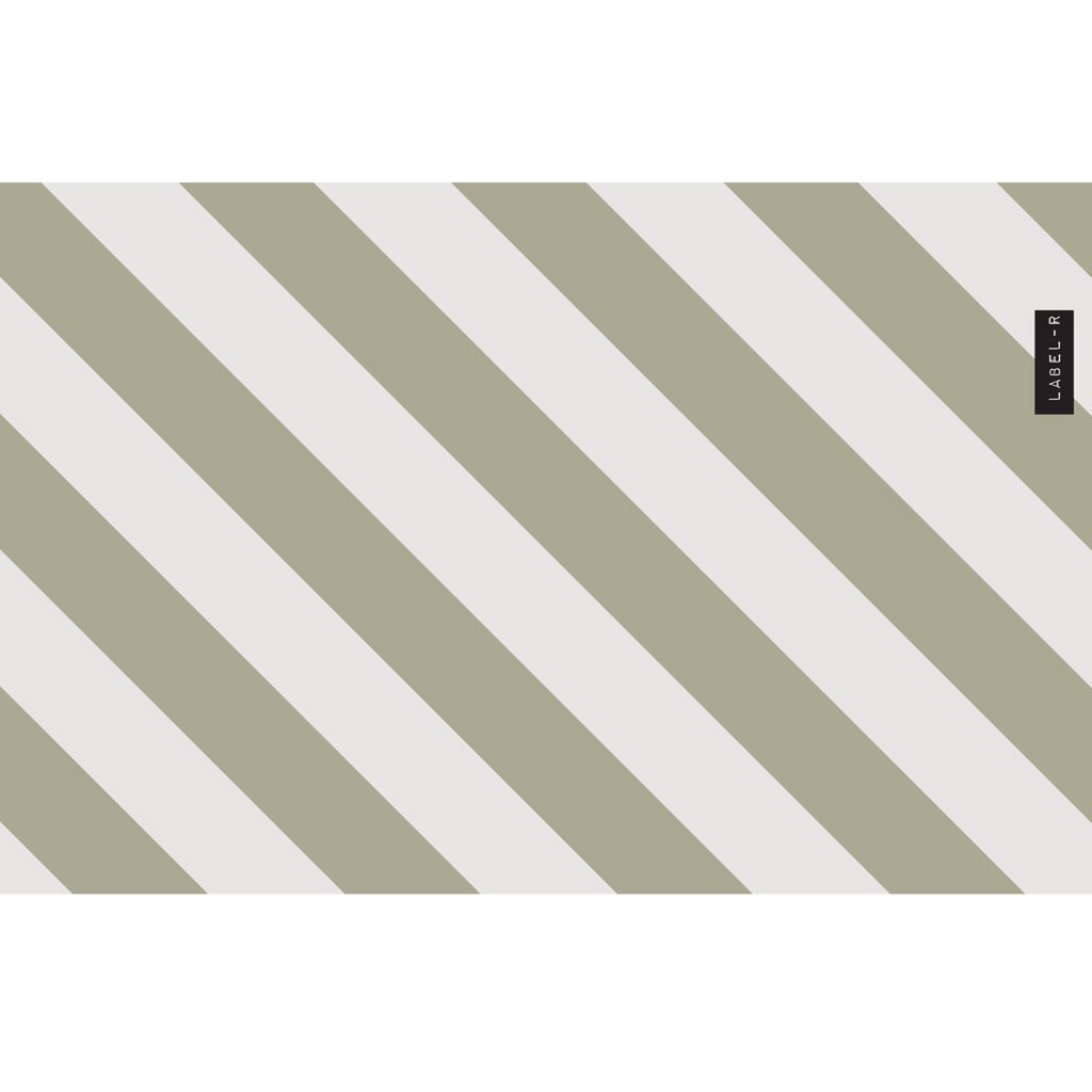 Protector de inducción raya verde musgo gris claro 80x52cm