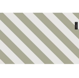 Mossy green and light gray striped induction protector, 80x52cm in size, suitable for kitchen slicers.