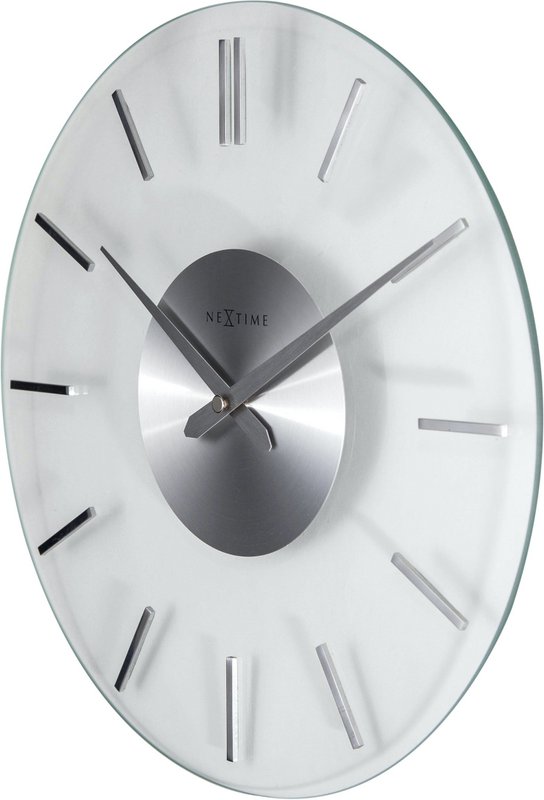 Wall clock - 26 cm - Aluminum - Glass - 'Stripe'