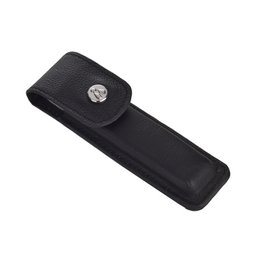 Juego de cuchillos plegables Laguiole Héritage y estuche de cuero negro - Mango de acero inoxidable y palisandro - Navaja de bolsillo - Caja de regalo