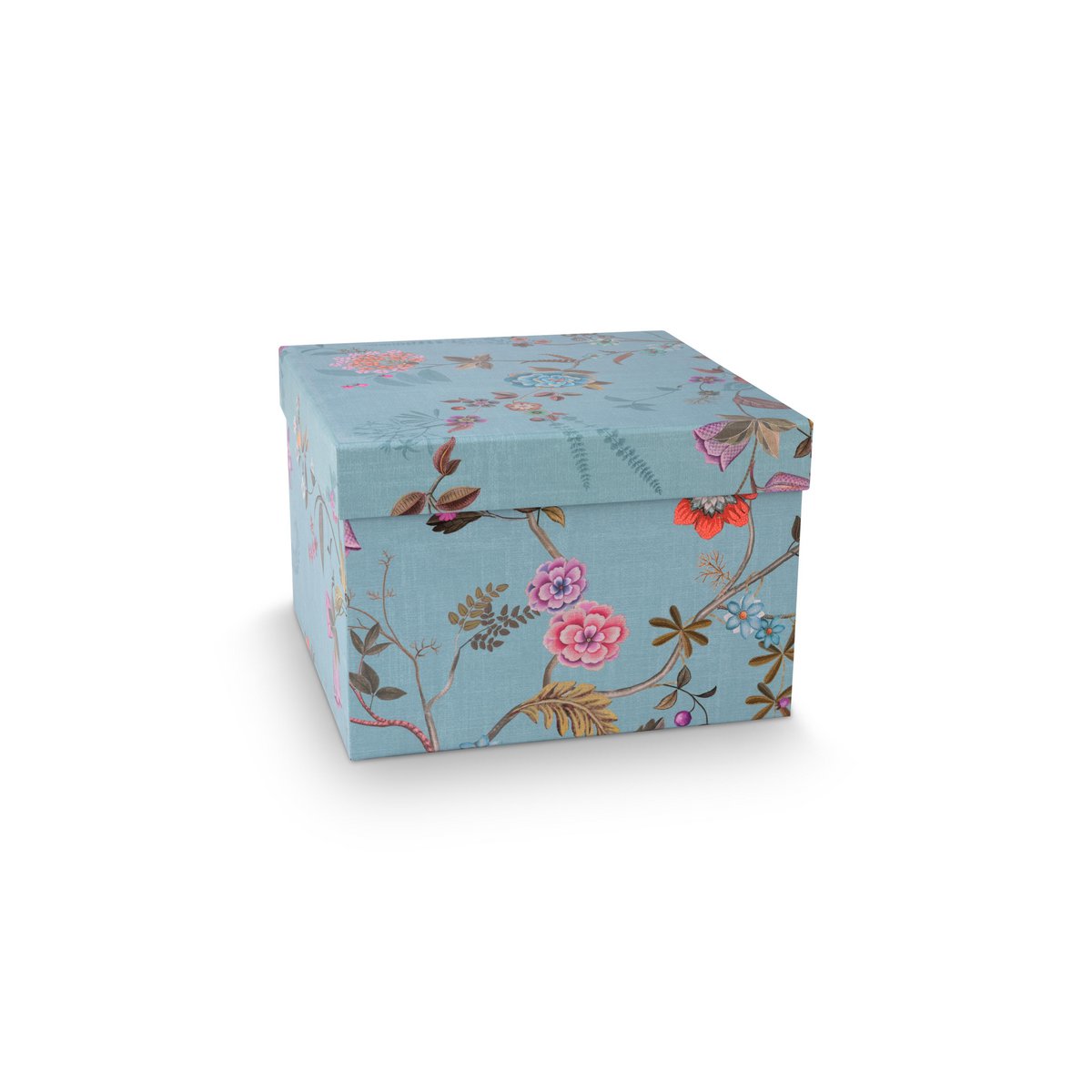 Set/2 Box Square Blooming Tales Blue-Khaki