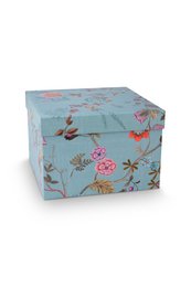 Set/2 Box Square Blooming Tales Blue-Khaki