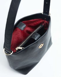 Bucket Bag Nila Bamboo Leather Black