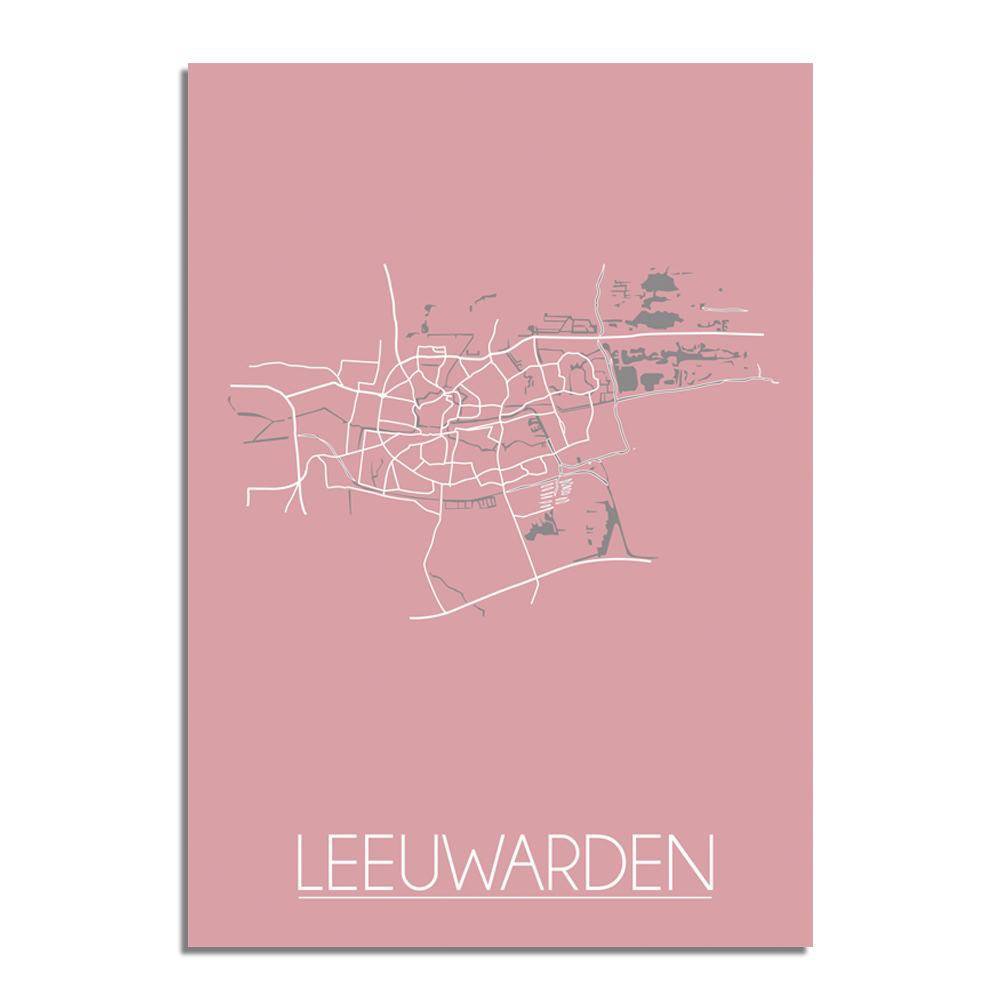 Leeuwarden Map poster Pink