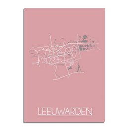 Leeuwarden Map poster Pink