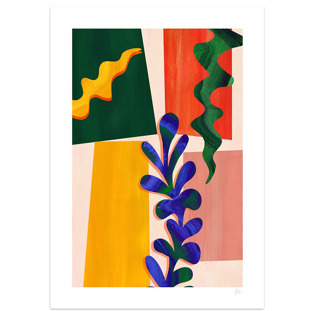 Foglia astratta colorata 1 stampa artistica