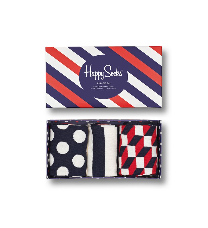 Happy Socks XSTR08-6000 Classic Stripe gaveæske